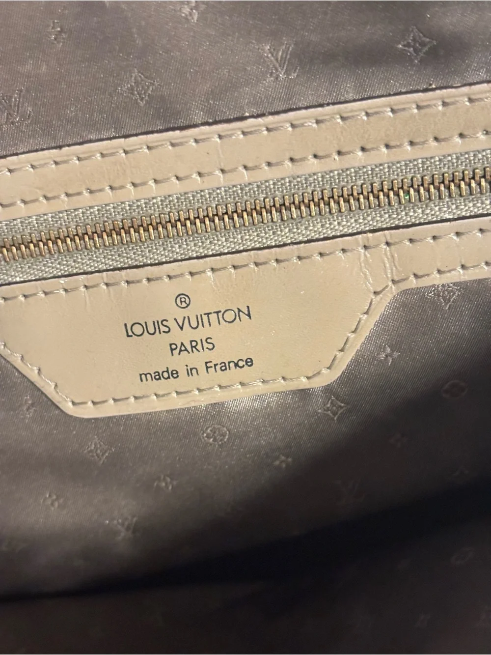 Louis Vuitton Suhali Leather Lockit PM Handbag in Taupe with Gold Chain